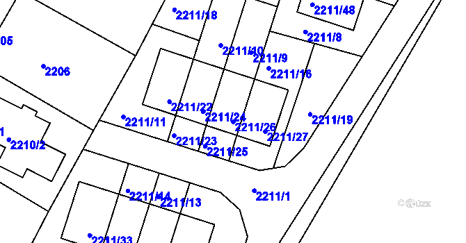Parcela st. 2211/26 v KÚ Rýmařov, Katastrální mapa