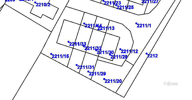 Parcela st. 2211/30 v KÚ Rýmařov, Katastrální mapa