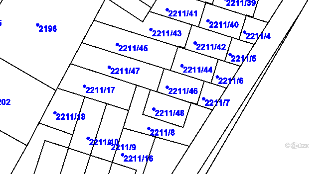 Parcela st. 2211/46 v KÚ Rýmařov, Katastrální mapa
