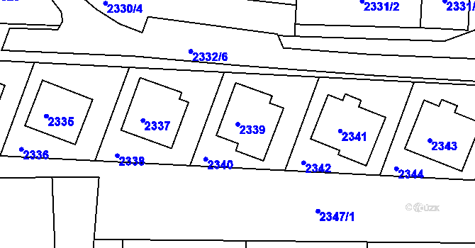 Parcela st. 2339 v KÚ Rýmařov, Katastrální mapa
