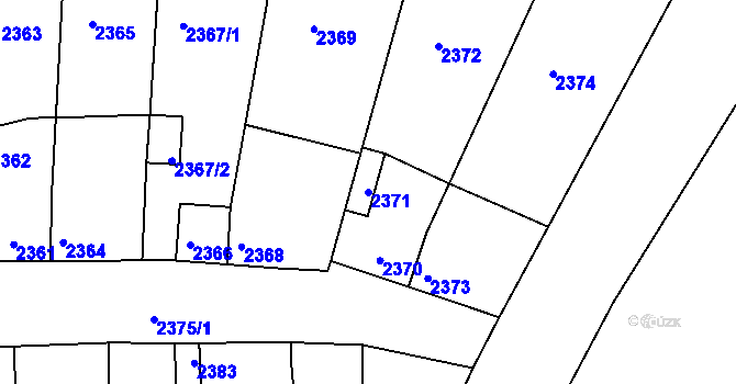 Parcela st. 2371 v KÚ Rýmařov, Katastrální mapa