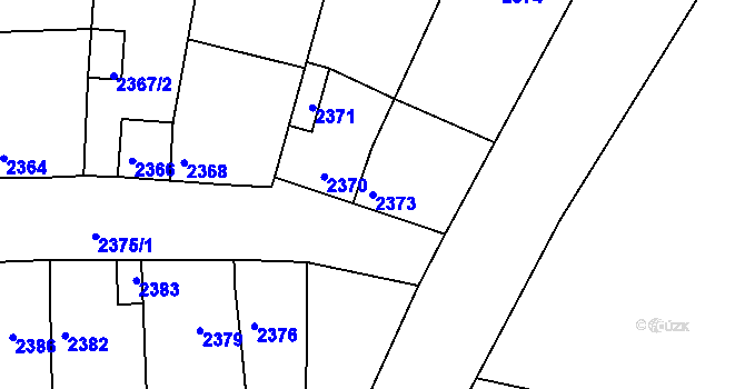 Parcela st. 2373 v KÚ Rýmařov, Katastrální mapa