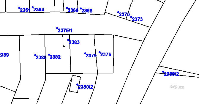 Parcela st. 2376 v KÚ Rýmařov, Katastrální mapa