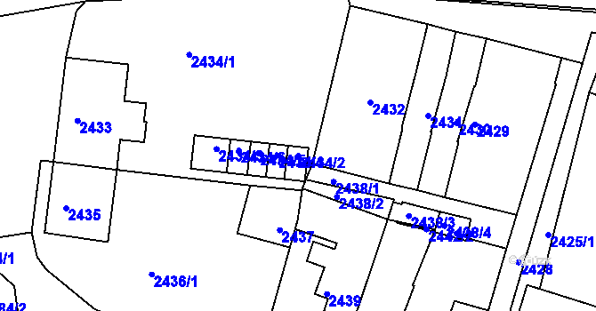Parcela st. 2434/2 v KÚ Rýmařov, Katastrální mapa