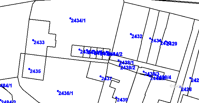 Parcela st. 2434/4 v KÚ Rýmařov, Katastrální mapa