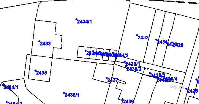 Parcela st. 2434/5 v KÚ Rýmařov, Katastrální mapa