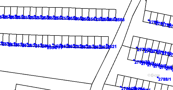 Parcela st. 2524 v KÚ Rýmařov, Katastrální mapa