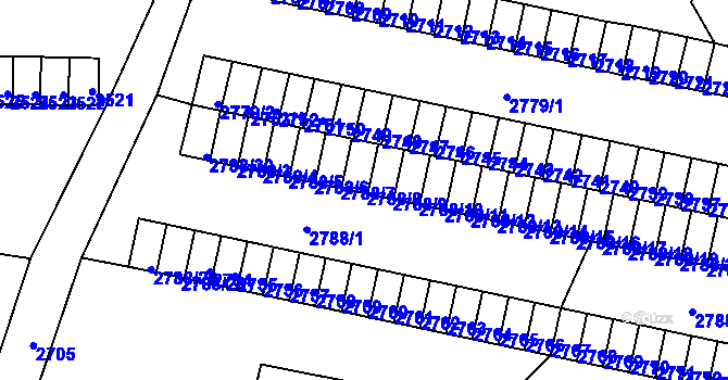 Parcela st. 2788/8 v KÚ Rýmařov, Katastrální mapa