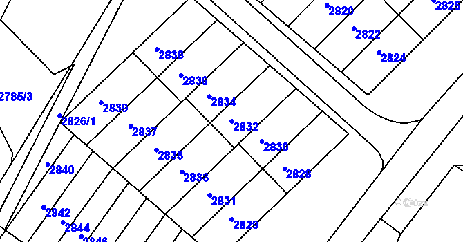 Parcela st. 2832 v KÚ Rýmařov, Katastrální mapa