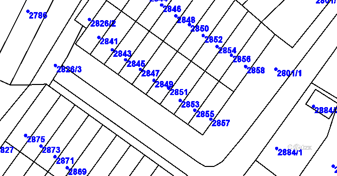 Parcela st. 2851 v KÚ Rýmařov, Katastrální mapa