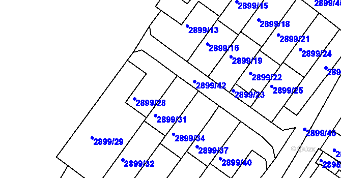 Parcela st. 2899/30 v KÚ Rýmařov, Katastrální mapa