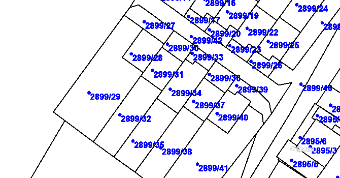 Parcela st. 2899/34 v KÚ Rýmařov, Katastrální mapa
