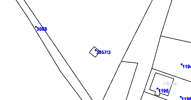 Parcela st. 3057/3 v KÚ Rýmařov, Katastrální mapa