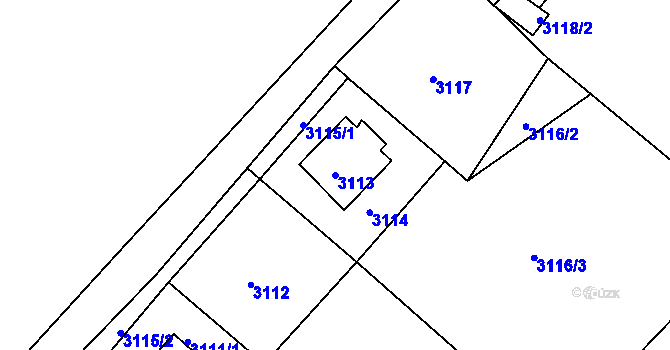 Parcela st. 3113 v KÚ Rýmařov, Katastrální mapa