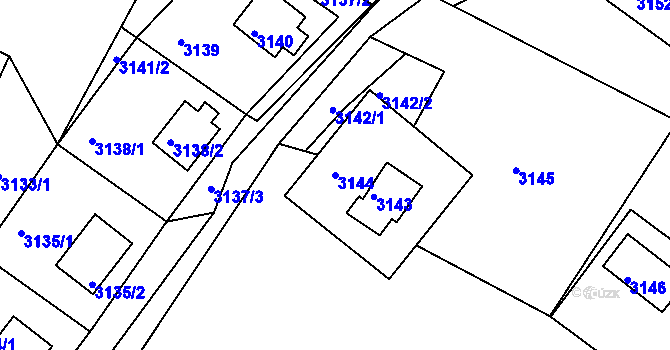 Parcela st. 3144 v KÚ Rýmařov, Katastrální mapa