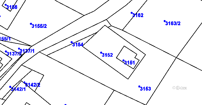 Parcela st. 3152 v KÚ Rýmařov, Katastrální mapa