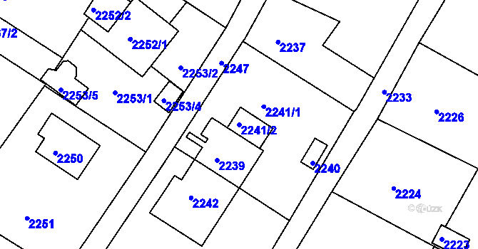 Parcela st. 2241/2 v KÚ Rýmařov, Katastrální mapa