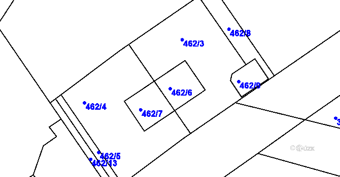 Parcela st. 462/6 v KÚ Rýmařov, Katastrální mapa