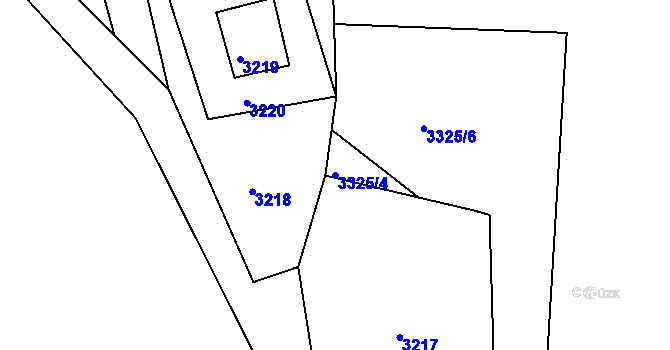Parcela st. 3325/4 v KÚ Rýmařov, Katastrální mapa