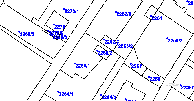 Parcela st. 2265/2 v KÚ Rýmařov, Katastrální mapa