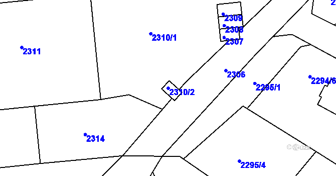 Parcela st. 2310/2 v KÚ Rýmařov, Katastrální mapa