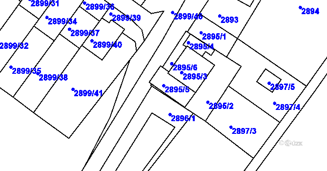Parcela st. 2895/5 v KÚ Rýmařov, Katastrální mapa