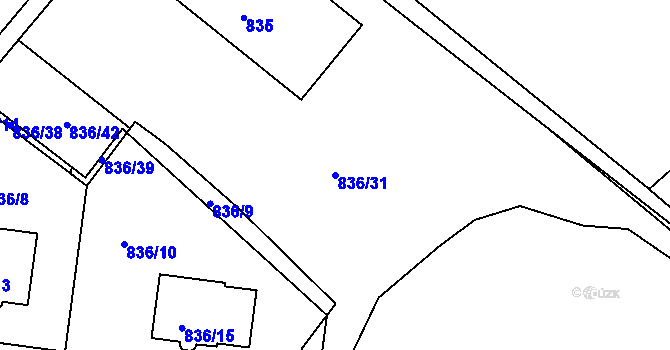 Parcela st. 836/31 v KÚ Rýmařov, Katastrální mapa