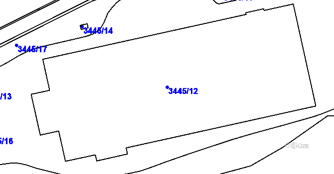 Parcela st. 3445/12 v KÚ Rýmařov, Katastrální mapa