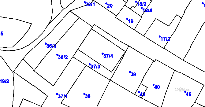 Parcela st. 37/4 v KÚ Rýmařov, Katastrální mapa