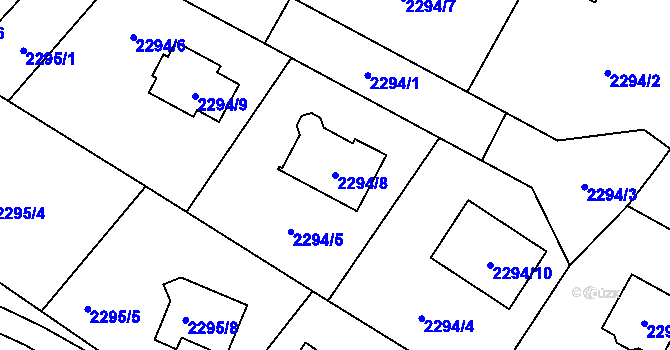 Parcela st. 2294/8 v KÚ Rýmařov, Katastrální mapa