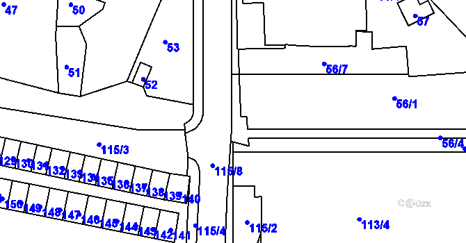 Parcela st. 116/2 v KÚ Rýmařov, Katastrální mapa