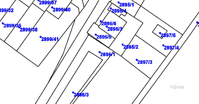 Parcela st. 2896/1 v KÚ Rýmařov, Katastrální mapa