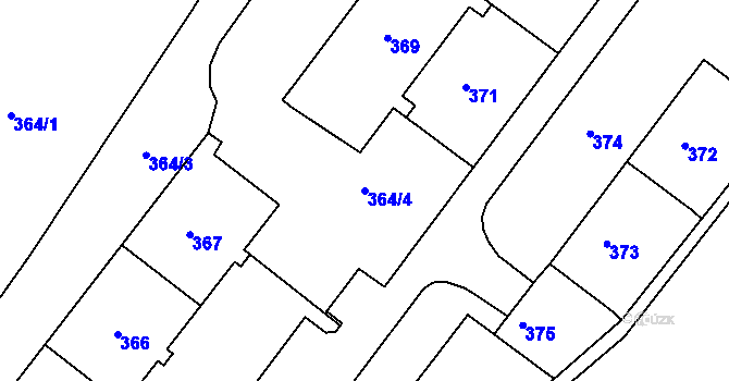 Parcela st. 364/4 v KÚ Rýmařov, Katastrální mapa
