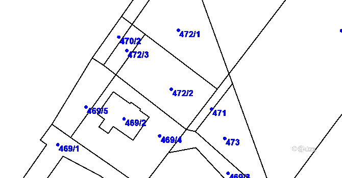 Parcela st. 472/2 v KÚ Rýmařov, Katastrální mapa