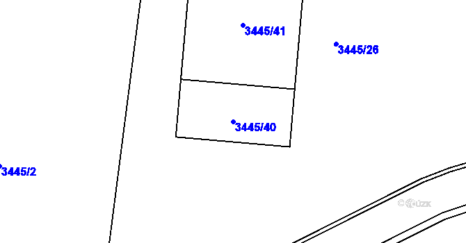 Parcela st. 3445/40 v KÚ Rýmařov, Katastrální mapa