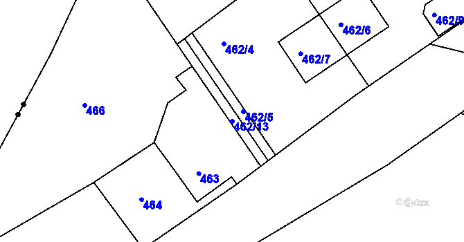 Parcela st. 462/13 v KÚ Rýmařov, Katastrální mapa