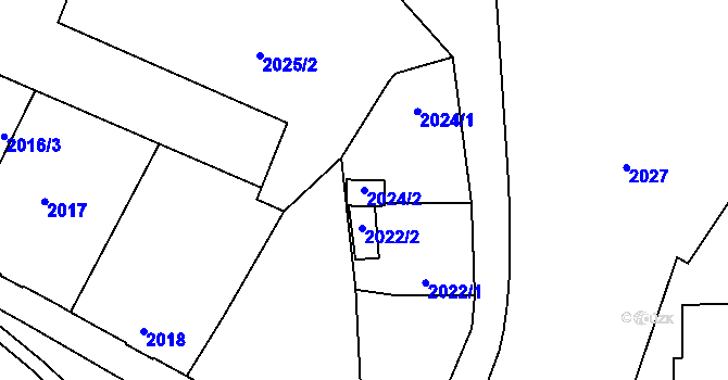Parcela st. 2024/2 v KÚ Rýmařov, Katastrální mapa