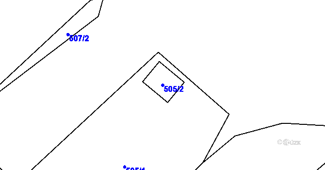 Parcela st. 505/2 v KÚ Rýmařov, Katastrální mapa