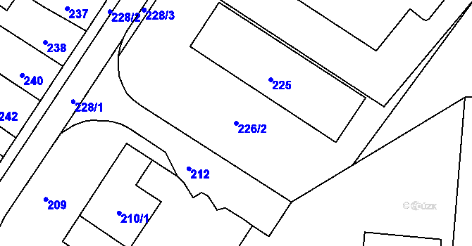 Parcela st. 226/2 v KÚ Rýmařov, Katastrální mapa
