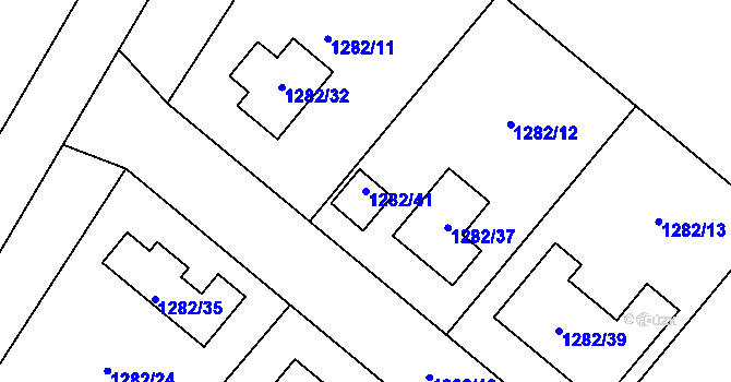 Parcela st. 1282/41 v KÚ Rýmařov, Katastrální mapa
