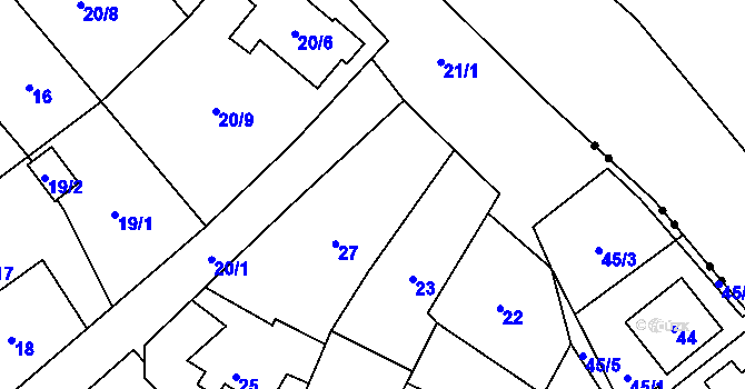 Parcela st. 24 v KÚ Edrovice, Katastrální mapa