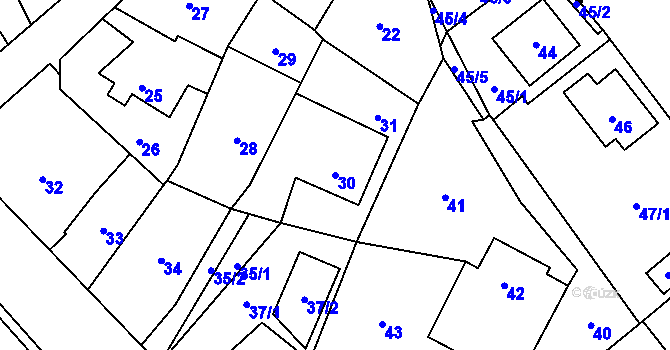 Parcela st. 30 v KÚ Edrovice, Katastrální mapa
