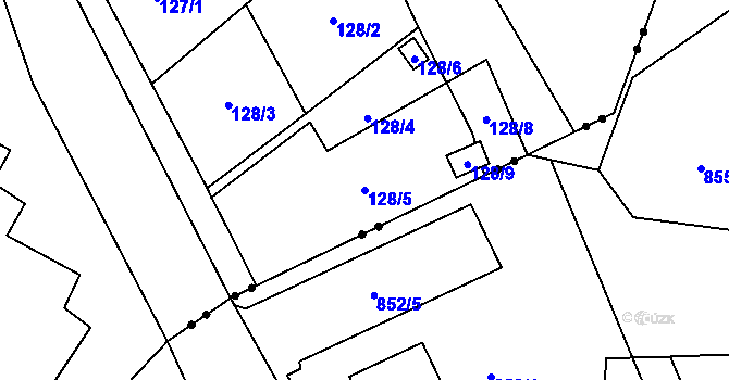 Parcela st. 128/5 v KÚ Edrovice, Katastrální mapa