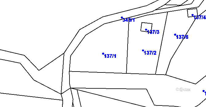 Parcela st. 137/1 v KÚ Edrovice, Katastrální mapa