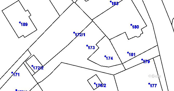 Parcela st. 173 v KÚ Edrovice, Katastrální mapa