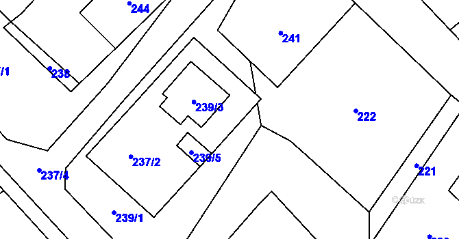 Parcela st. 239/2 v KÚ Edrovice, Katastrální mapa