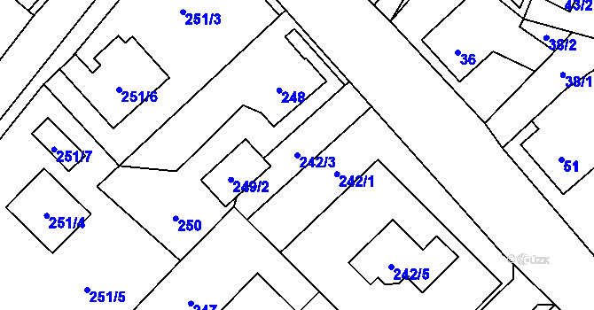 Parcela st. 242/3 v KÚ Edrovice, Katastrální mapa