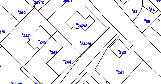 Parcela st. 242/4 v KÚ Edrovice, Katastrální mapa