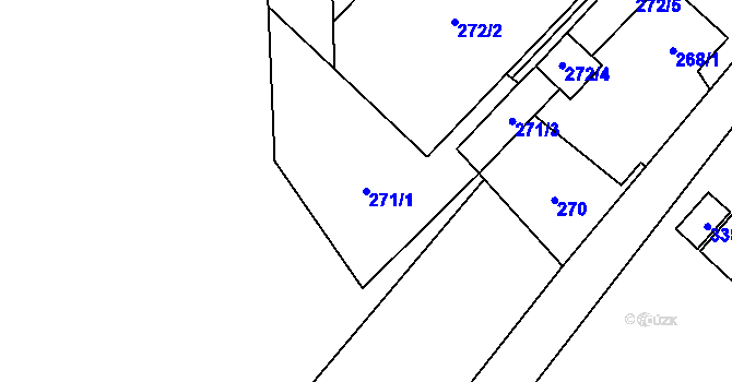 Parcela st. 271/1 v KÚ Edrovice, Katastrální mapa