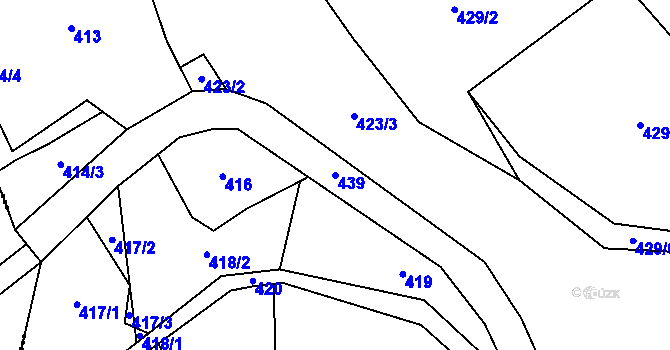Parcela st. 439 v KÚ Edrovice, Katastrální mapa